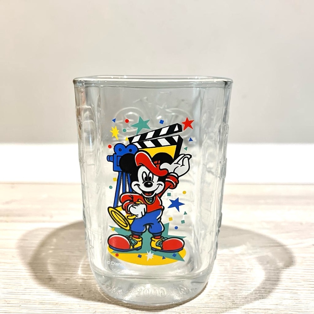 Disney Studios Mickey Mouse McDonalds Square Glass 2000 Walt Disney World Cup